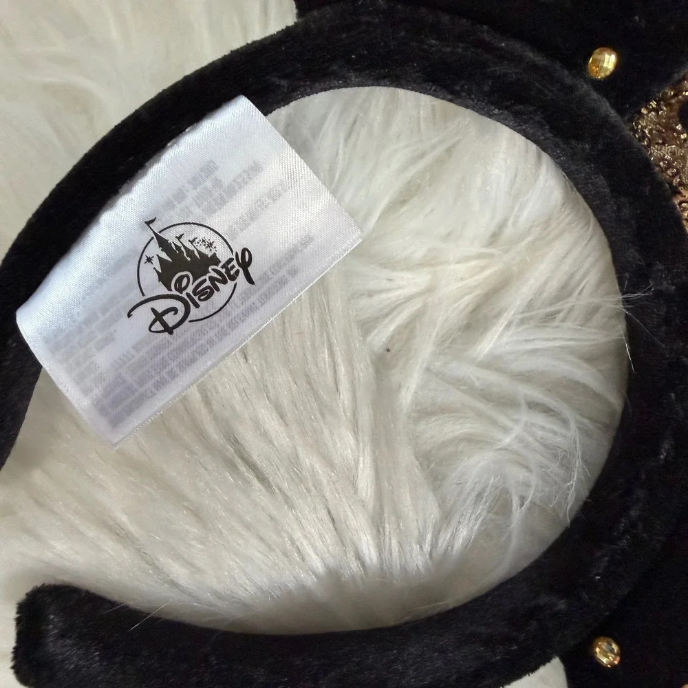 NWOT- Disney World - Black Velvet and Metallic Gold Mickey Minnie Ear Headband